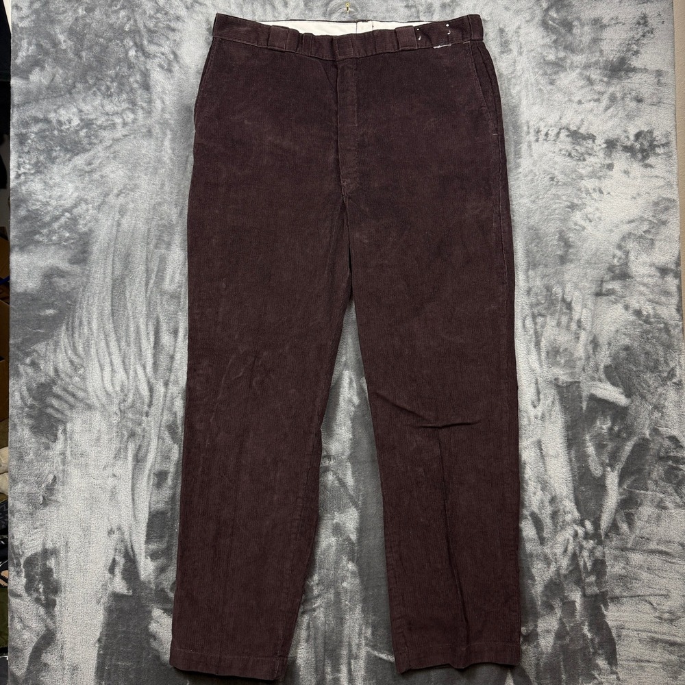 LL Bean Corduroy Pants Mens 40x33 Brown Straight Leg Freeport Maine Cotton Blend